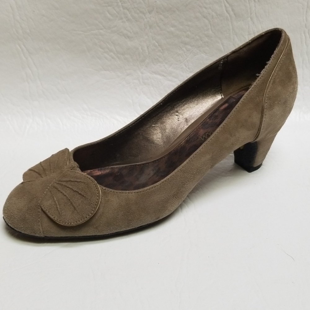Sam Edelman grey bow suede pumps shoes used